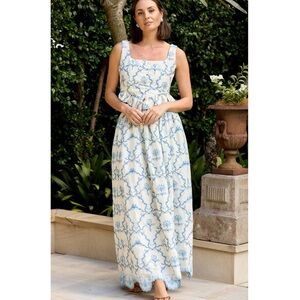 Agua by Agua Bendita Eslabón Floritura Printed Linen Set M